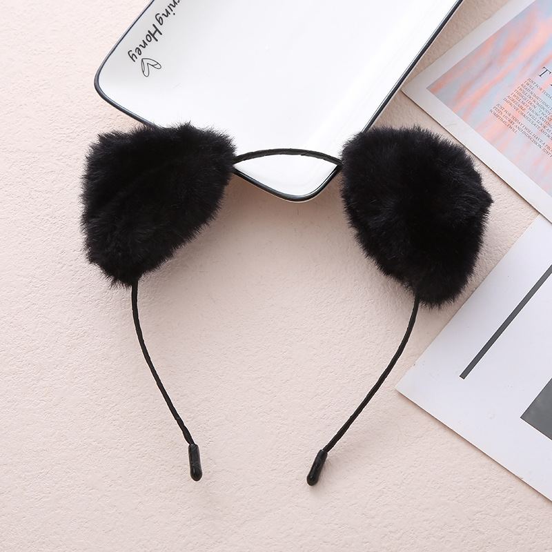 Argola de cabelo de orelha de gato de Halloween - acessórios de cabelo de  orelha de animal de pelúcia fofa - fantasia de cosplay adereços para fotos