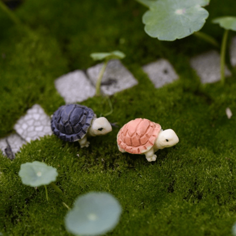4pcs/20pcs Resin Mini Turtles Miniature Turtle Statue Miniature Figurines  Fairy Garden Accessories Cake Toppers Decoration Set For Succulent Planter M