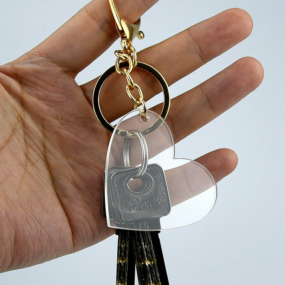 Blank Transparent Acrylic Keychain Love Keychain Acrylic - Temu