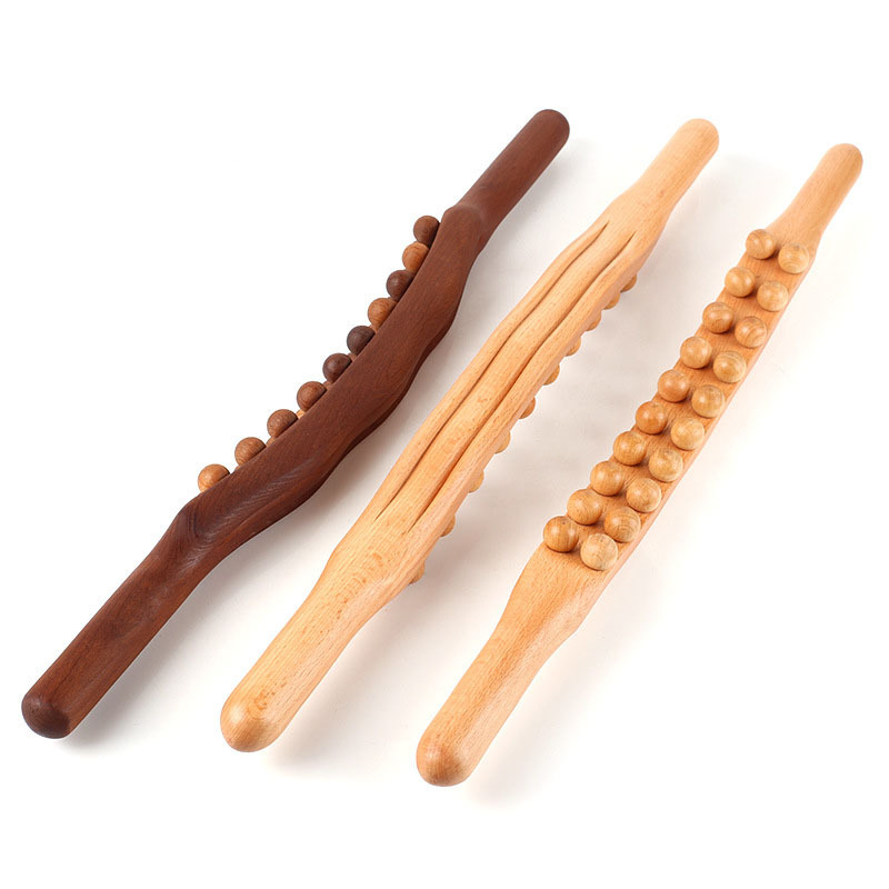 Tuuli Accessories Back Massage Muscle Roller Tool Massager for Neck Shoulder Arms Legs Body Wooden