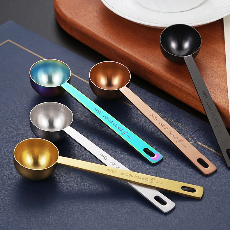 Kitchen Measuring Spoon Stainless Steel Coffee Scoop 15ml 30ml Tablespoon  Milk Powder Spice Measure Spoon Metal