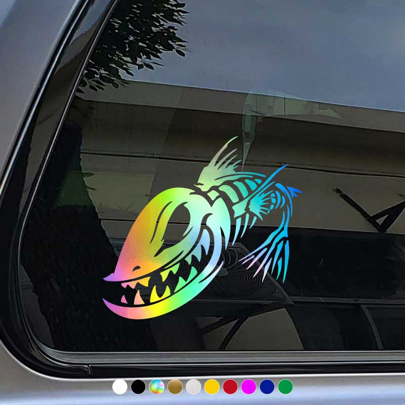 Florida Keys Fish Skeleton Car Decal Sticker