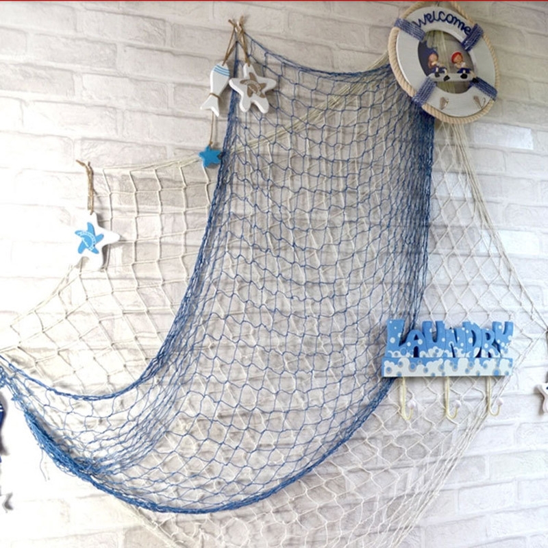 Decorative Nautical Fishing Net Set Accessories Seaside Wall Beach