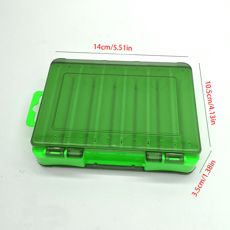1pc Green 10 Compartments Fishing Tackle Box Lures Plastic Portable  Detachable Miniature Fishing Box Organizer