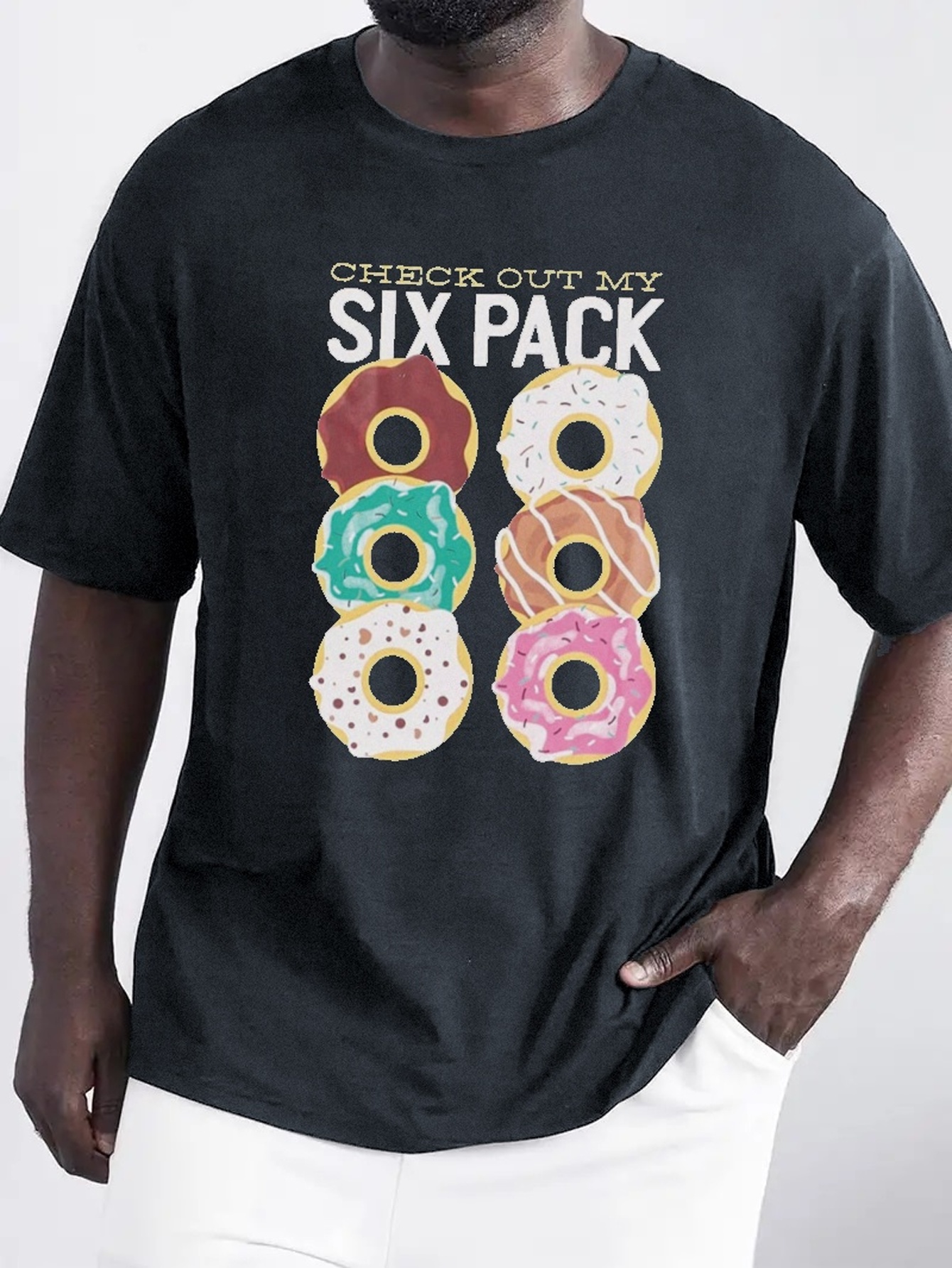 Plus Size Men's Casual Graphic Tees Summer "six Pack" Print Temu Ireland