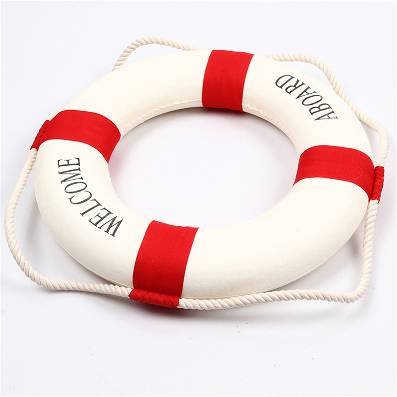 Nautical Life Buoy Statue Red Blue Perfect Home Room Desktop