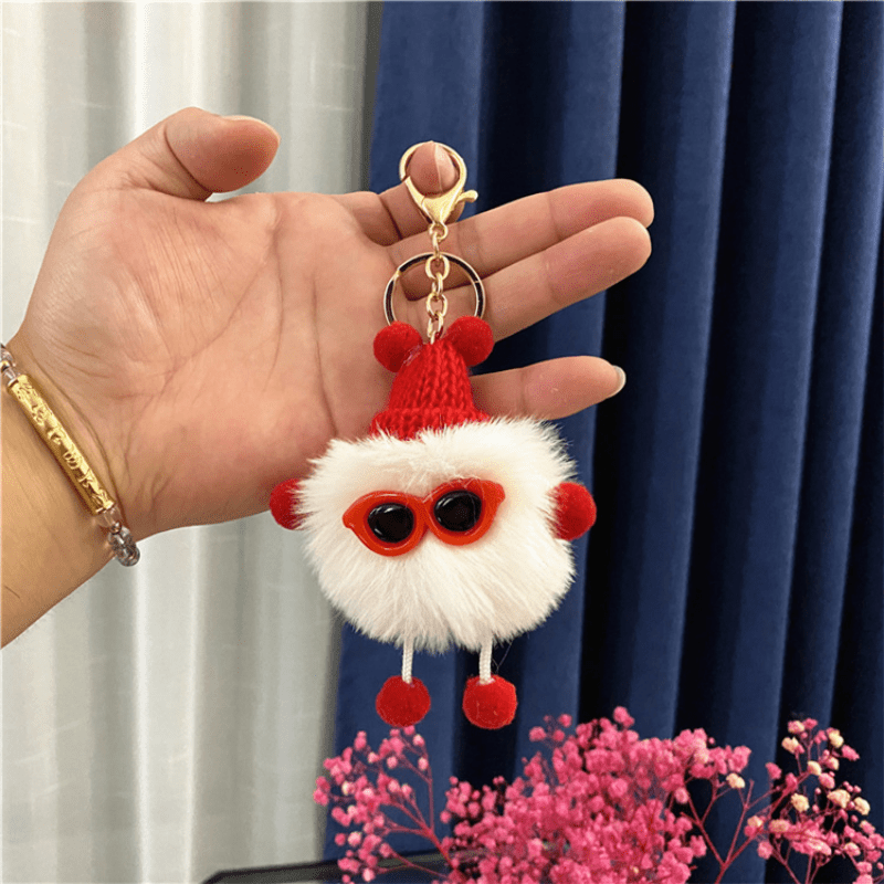 1Pcs Pom Pom Keychains For Women Girls Faux Fur Cat Head Shape Furry Pompon  Ball Key Chain Car Keyring Bag Pendant Jewelry Gift - AliExpress