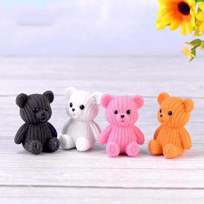 Popular Party Home Decoration Accessories Cute Plastic Tedy Bear Miniature  Fairy Easter Animal Garden Figurines Ho