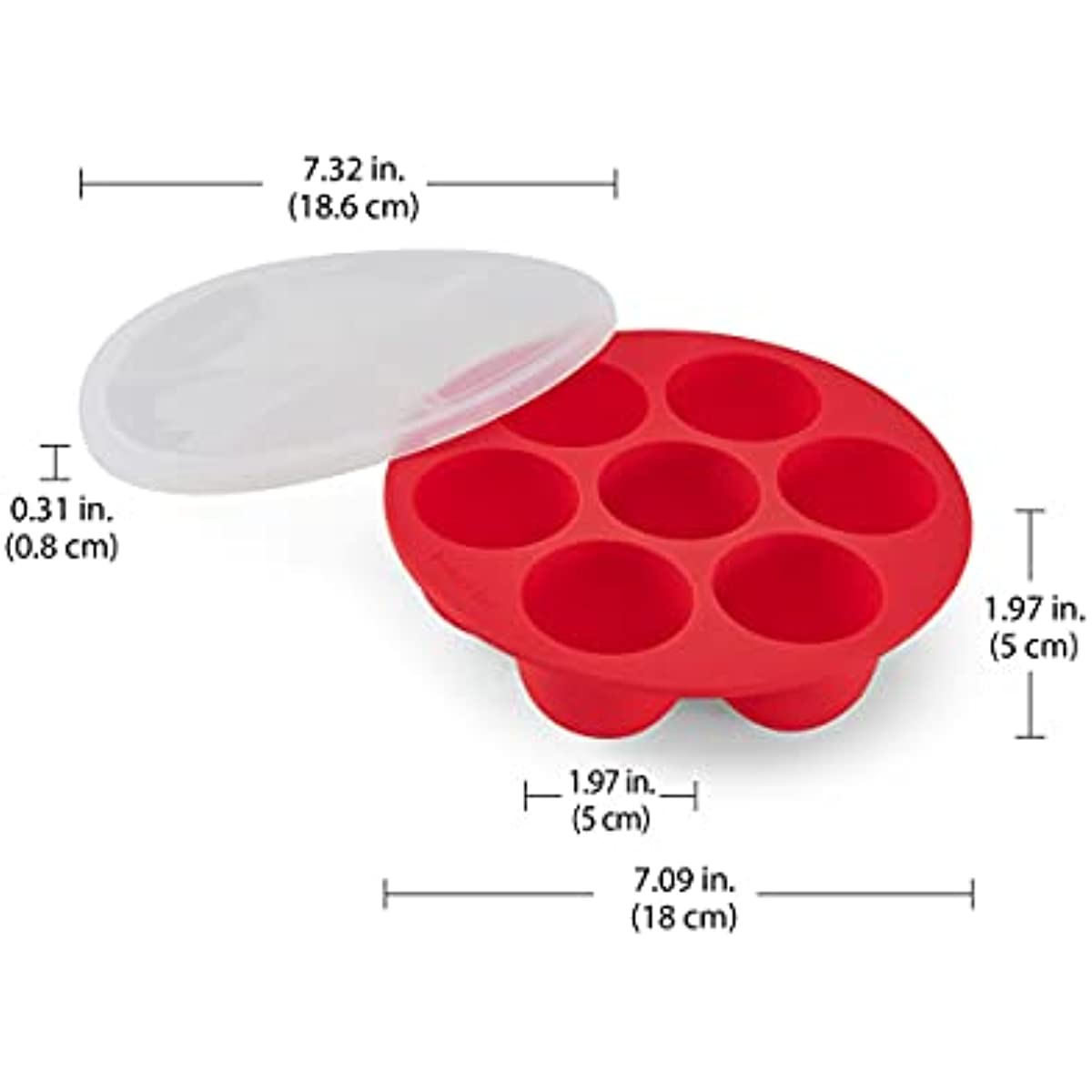 Instant Pot Official Silicone Egg Bites Pan with Lid, Compatible with  6-quart and 8-quart cookers, Red 