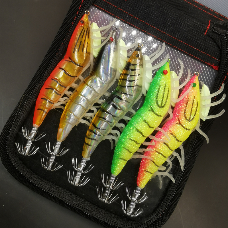 Baits Lures Fishing Lure Luminous Wood Shrimp Squid Jig Hook With Box Artificial  Lures Octopus Cuttlefish Shrimp Saltwater Hard Bait 230403 From Nian07,  $17.92