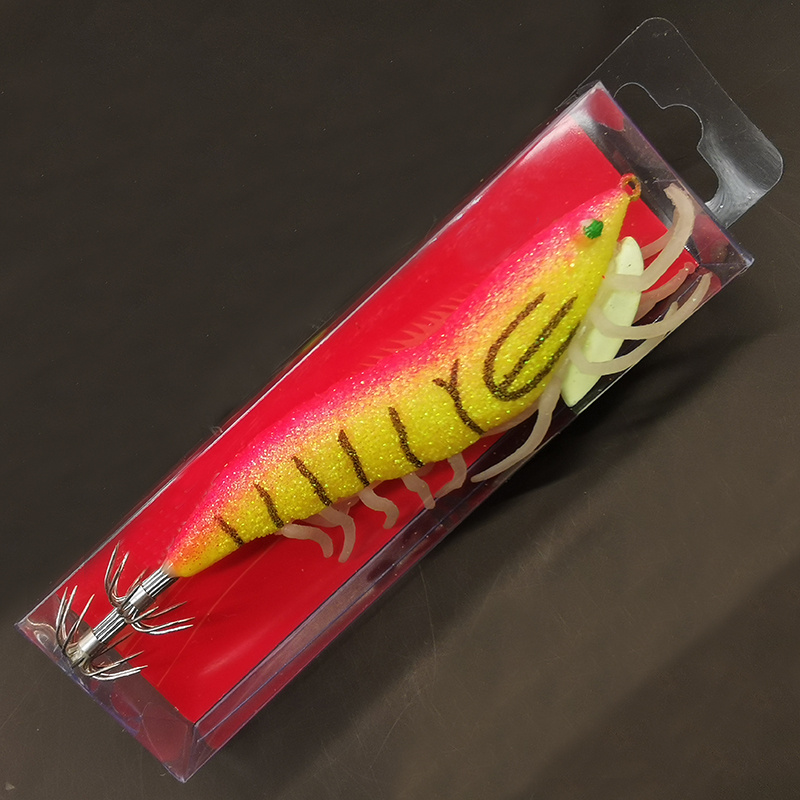 Lomubue 8cm/6g Luminous Shrimp Bait Sharp Squid Hook Simulation 3D