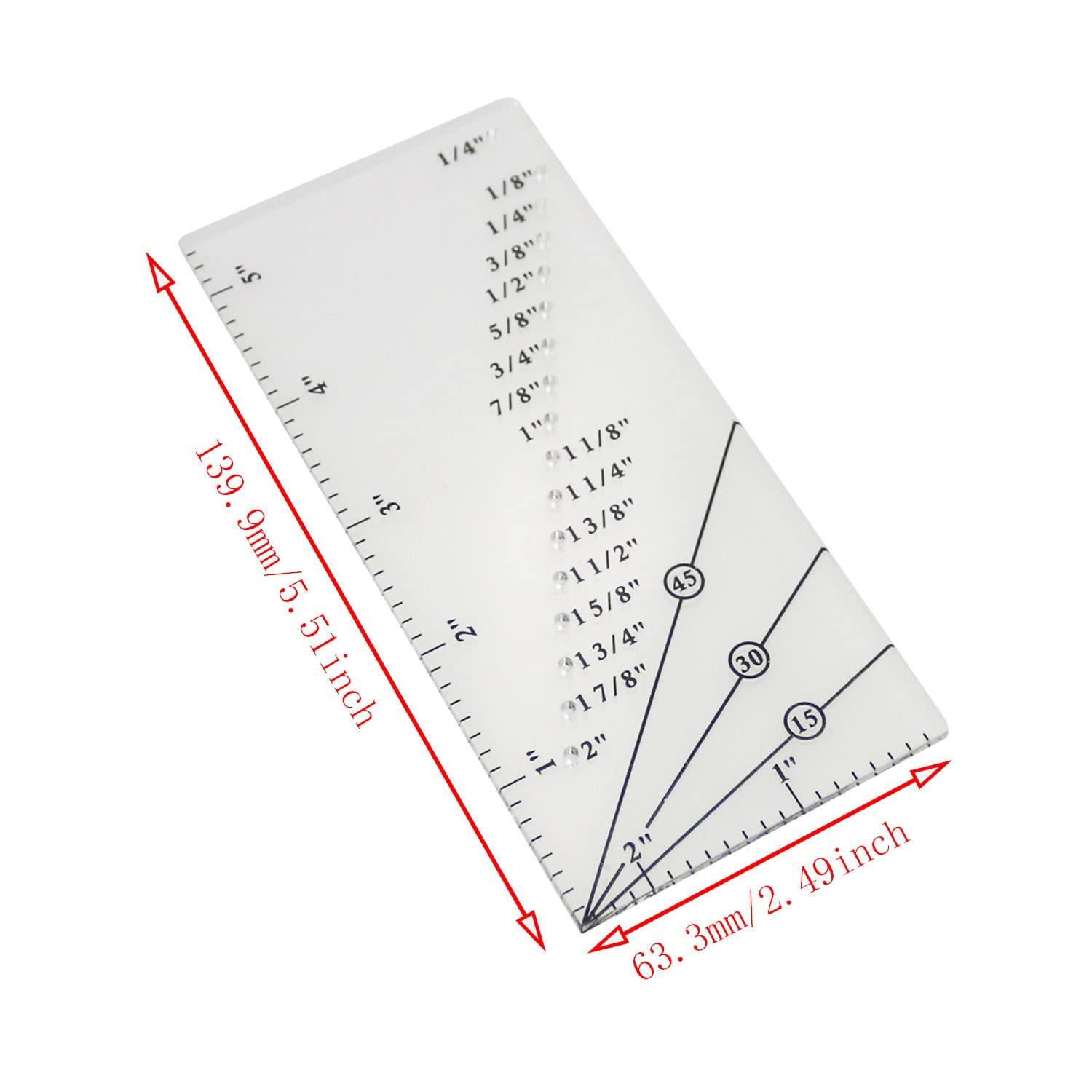 3PCS Seam Allowance Ruler Quilting Seam Guide Ruler for 1/8 to