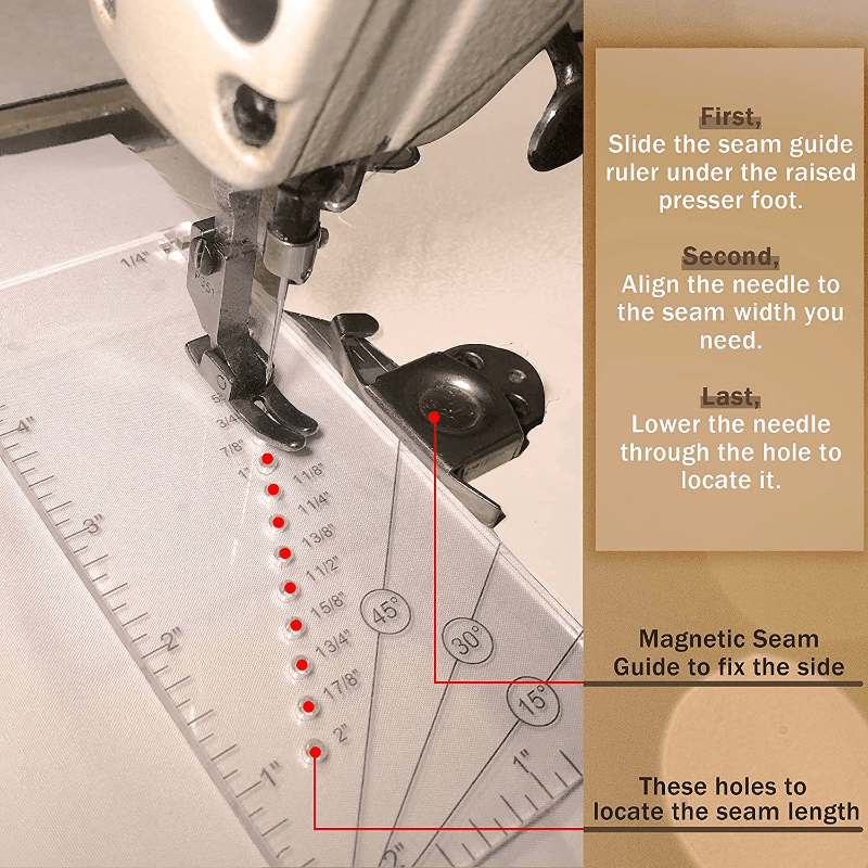 Easy Adjustable Guide Presser Foot Ruler Sewing Machine - Temu