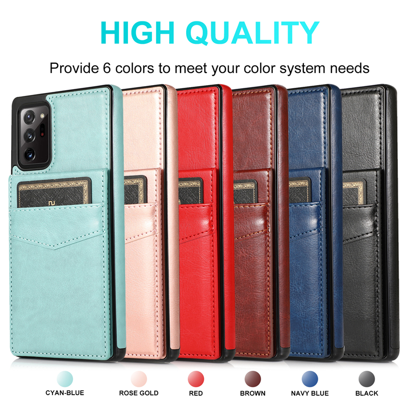 Artificial Leather Flip Phone Cover For Samsung Note20 Note10 Lite Note9 Note8 with Wallet Card Slots Case