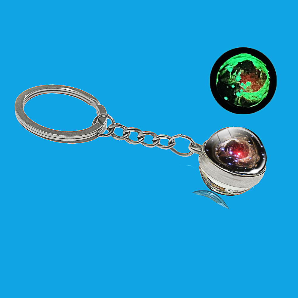 Solar System Keyring Set With Planet, Galaxy, Nebula, Star, Moon, Earth  Picture, Double Sided Glass Ball Space Key Chains From Yambags, $18.98