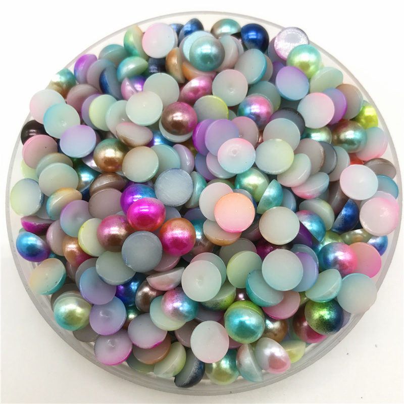 Rainbow Flat Back Pearls