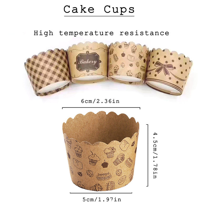 30pcs Large Cupcake Paper Cup Oilproof Cupcake Liner Baking Cup Tray Case  Wedding Party Caissettes Golden Muffin Wrapper Paper