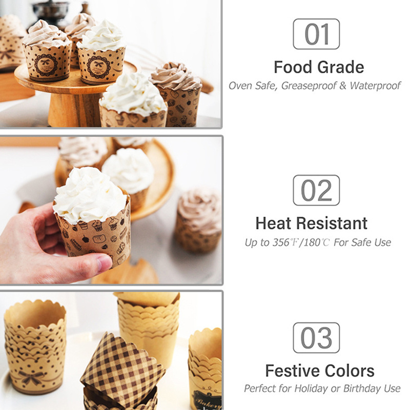 50pcs/set Paper Cake Baking Cup, Silver Muffin Cupcake Liner For Party