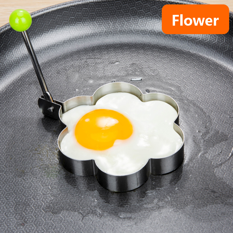  HUANJIE 5 Pieces Set Fried Egg Mold Pancake Rings Shaped  Omelette Mold Mould Frying Egg Cooking Tools Kitchen Supplies Accessories  Gadget Silver: Home & Kitchen