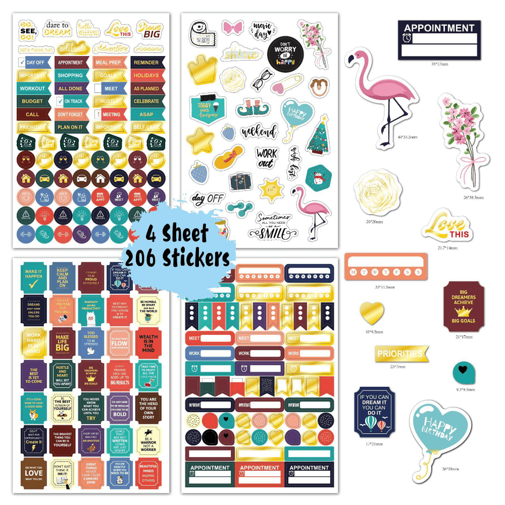 Planner Stickers Set Daily Seasonal Monthly Stickers Date - Temu