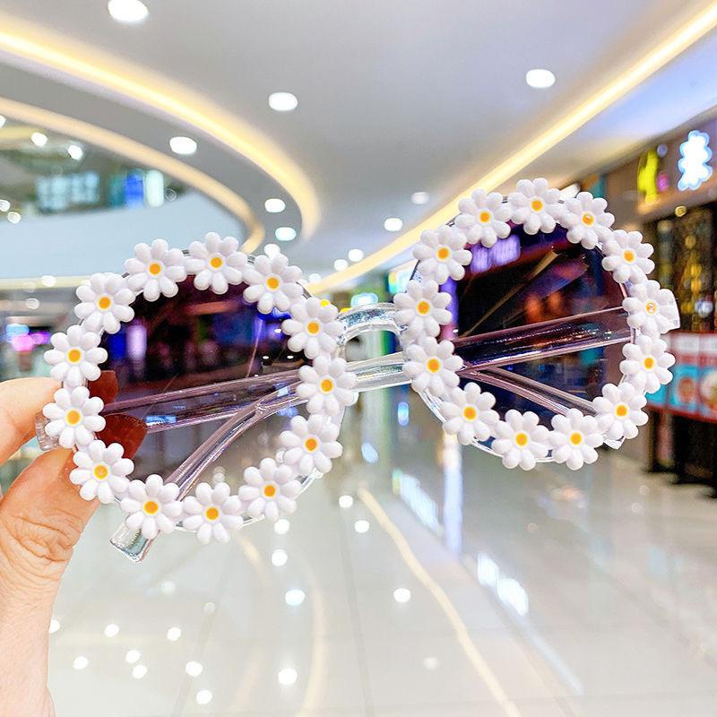 

Kids Casual Flower Round Frame Sun Protection Fashion Glasses, Children's Accessories For Outdoor Traveling Boys And Girls, Ideal Choice For Gifts