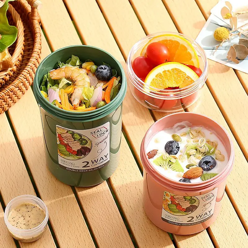 1pc Salad Cup Portable Fruit And Vegetable Salad Cup Reusable Salad  Container Breakfast Cup Leak Proof Yogurt Cup Salad Dressing Holder Salad  Meal Shaker Cup Kitchen Supplies