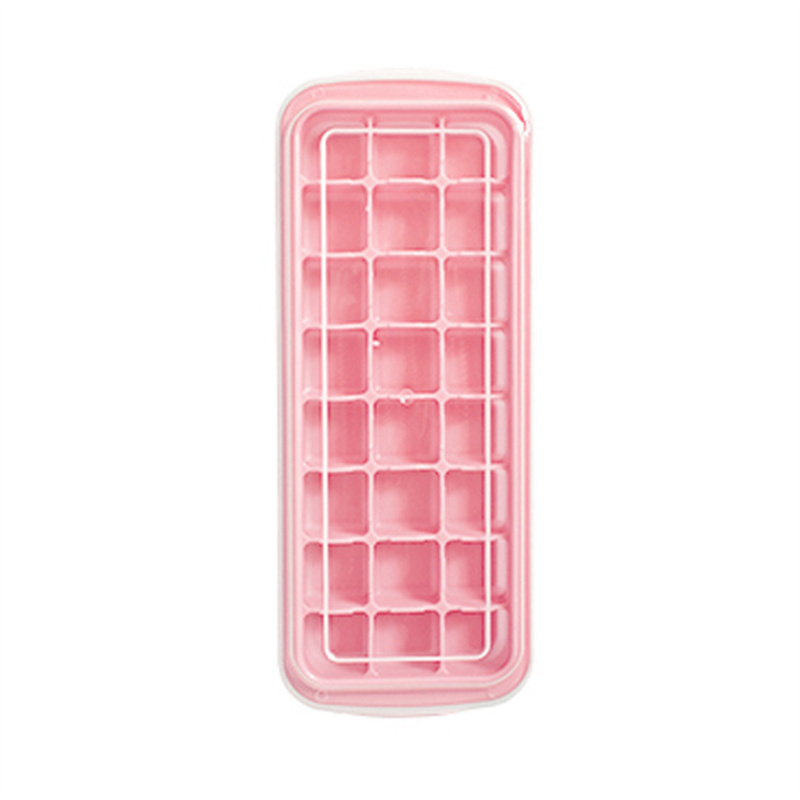 NewHome 4-Pack: Small Ice Cube Maker Mold with Lid Bin | Pink