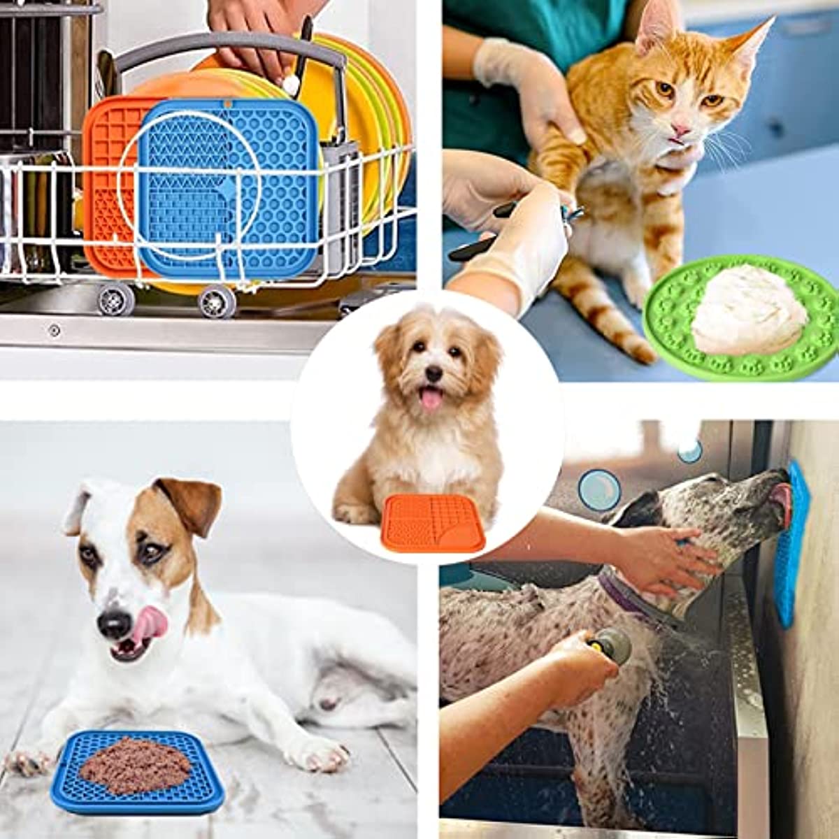 Dog Licking Mat for Anxiety Peanut Butter Slow Feeder Dog Bowls Dog Licking  Pad with Strong Suction to Wall for Pet Bathing,Grooming,and Dog Training
