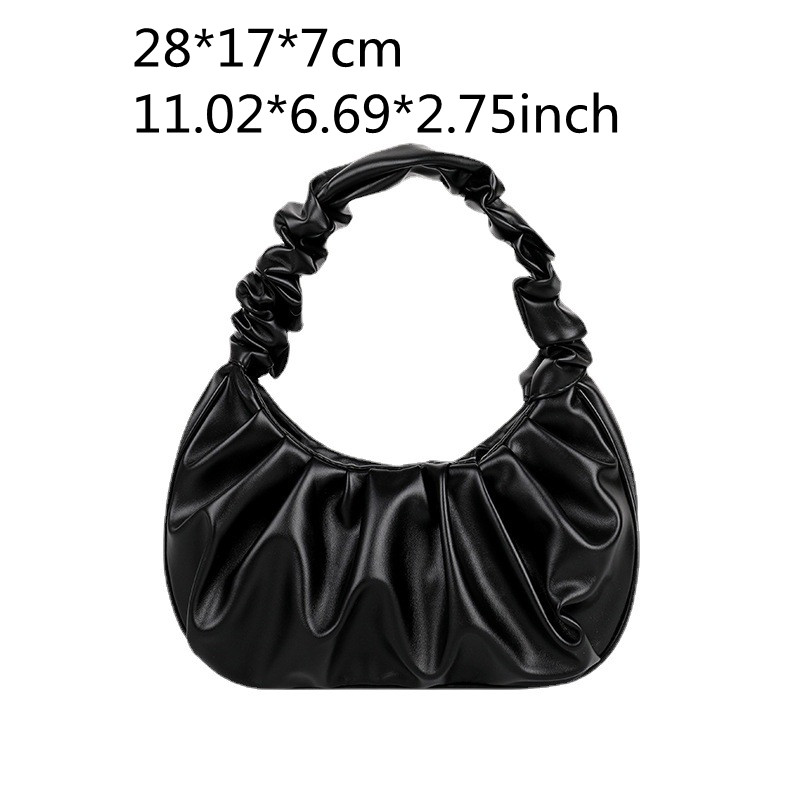 Women's Solid Ruched Handbag