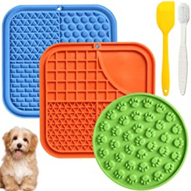Dog Lick Treat Mat with Suction Cups Peanut Butter Lick mat for