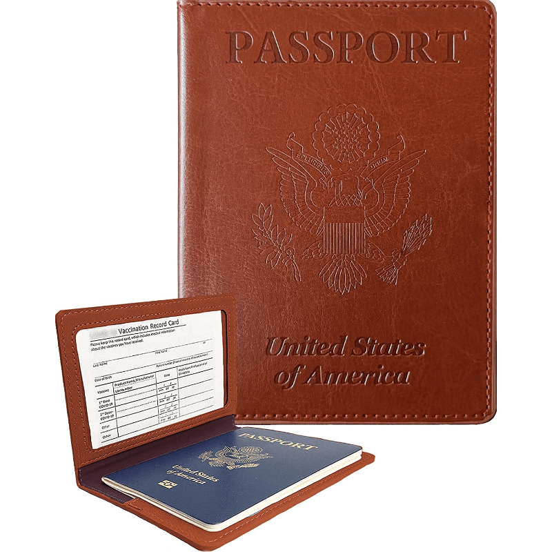 Passport Holder Travel Bag Passport And Vaccine Card Holder Combo Slim  Travel Accessories Passport Wallet For Unisex Leather Passport Cover  Protector With Waterproof Vaccine Card Slot - Temu Germany