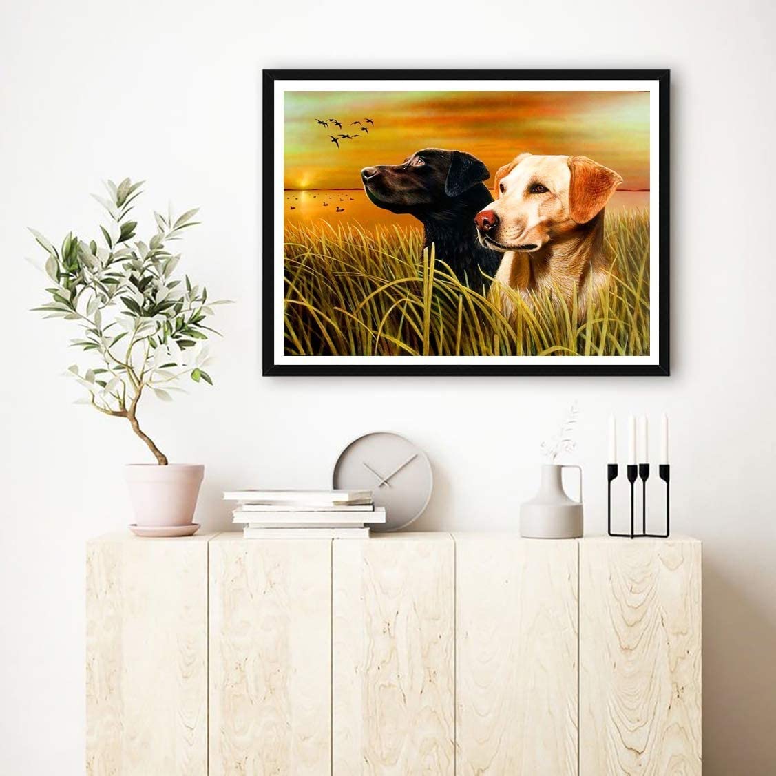 1 Set Dog 5d Diy Diamond Painting Two Dogs Sunset Diamond - Temu Australia