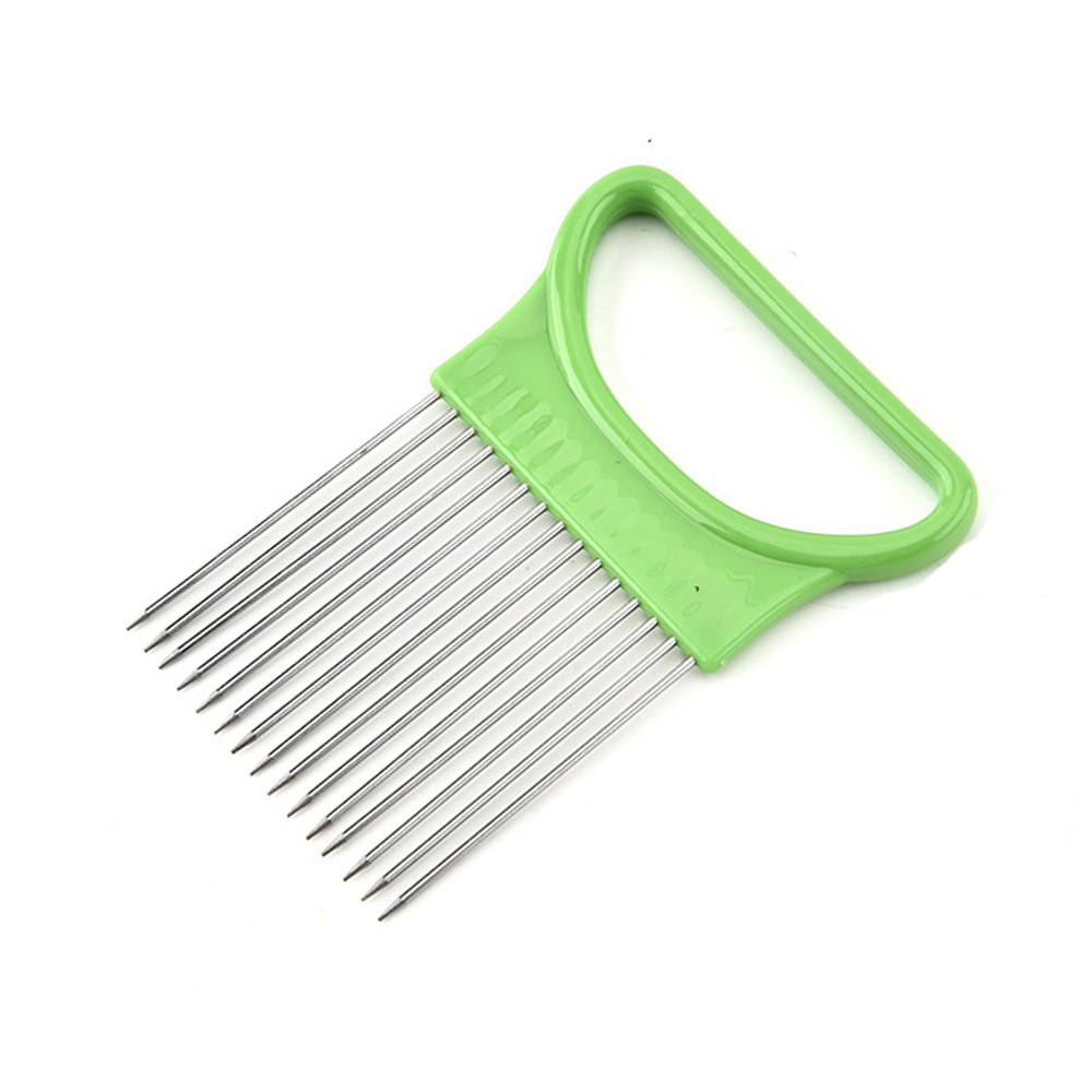 Onion Slicer Stainless Steel Cutter Lemon Holder
