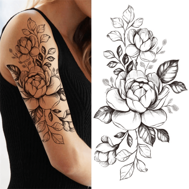 Kaufe Wasserdichte Tattoo-Aufkleber, Tierblumen und Pflanzen, temporäre  Tattoos, personalisierte Aufkleber, langlebiges Tattoo für Körper, Arm,  Bein