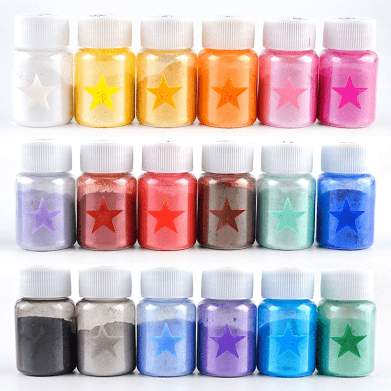 6 Bottles Mica Powder Powdered Pigments Set Epoxy Resin Dye - Temu
