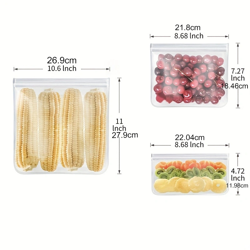 Reusable Food Storage Bags, 8 Pack Reusable Freezer Bags, 4 Leakproof  Reusable Sandwich Bags, 4 Reusable Snack Bags, Silicone and Plastic Free  Reusable Ziplock Bags for Veggies Fruit Meat Lunch