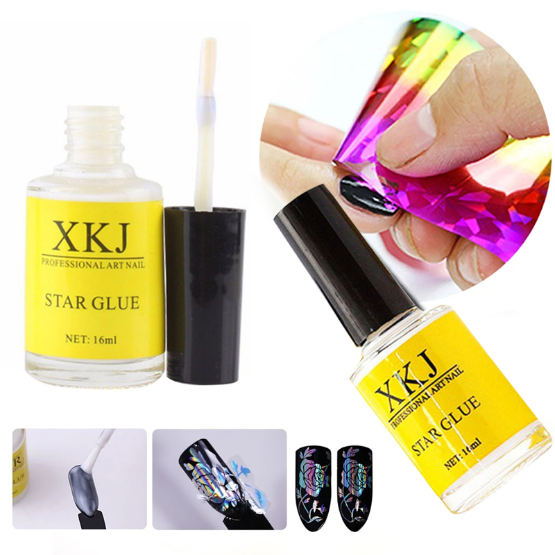  Nail Art Foil Glue Gel for Foil Stickers, Starry Sky Nail Art  Glue for Foil Sticker, Nail Transfer Tips Decorations Adhesive White 16 ML  2 Bottles : Beauty & Personal Care