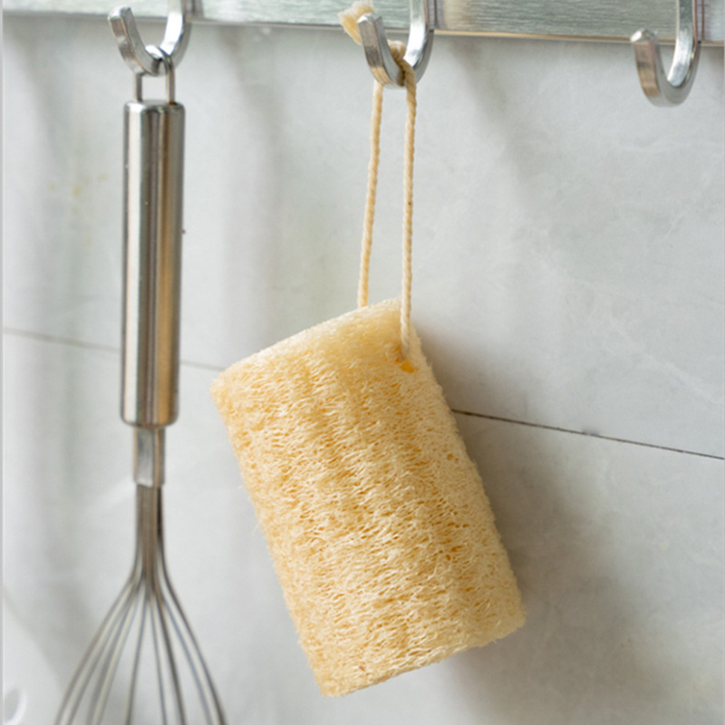 1pc, Loofah Kitchen Brush, Loofah Cleaning Sponge, Dish Cloth, Non-Stick Grease Proof Kitchen Cleaning Tool, Kitchen Gadgets, Kitchen Stuff, Kitchen Accessories, Home Kitchen Items