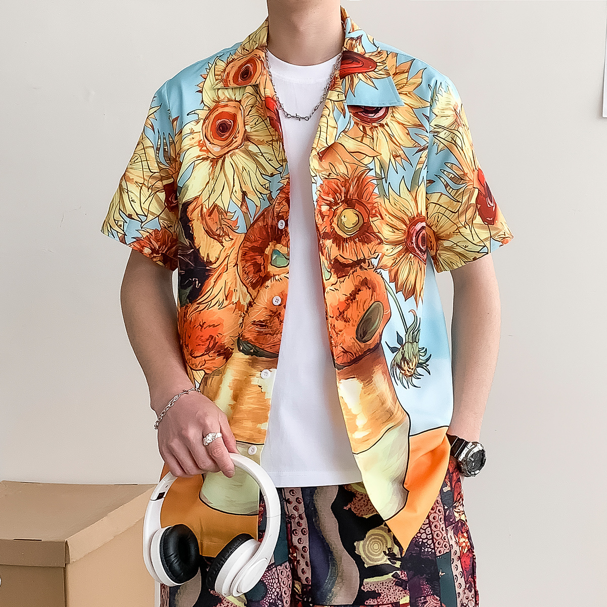 最新情報SYUMAN. Sunflower open coller shirts ジャケット・アウター