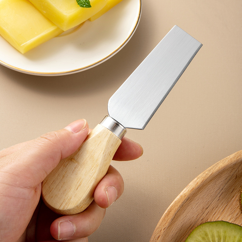 Stainless Steel Cheese Knife Set Rubber Wooden Handle Cream Cutter