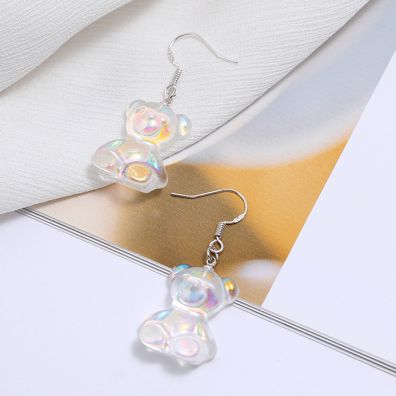 Lovely Chameleon Cartoon Bear Drop Earrings Plastic Japanese - Temu