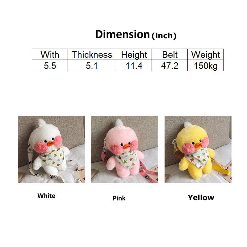 Cute Plush Cartoon Duck Bag, Kawaii Faux Fur Crossbody Bag, Funny Fluffy  Shoulder Bag For Girls Women