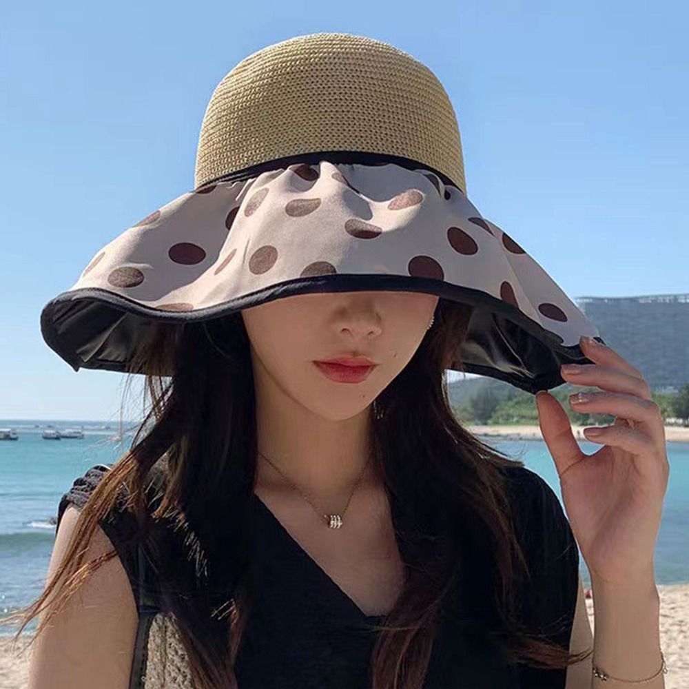 Polka Dot Stitching Bucket Hat Elegant Sun Hat Organza Derby Hat  Lightweight Travel Beach Hats For Women Mother's Day Gifts - Temu