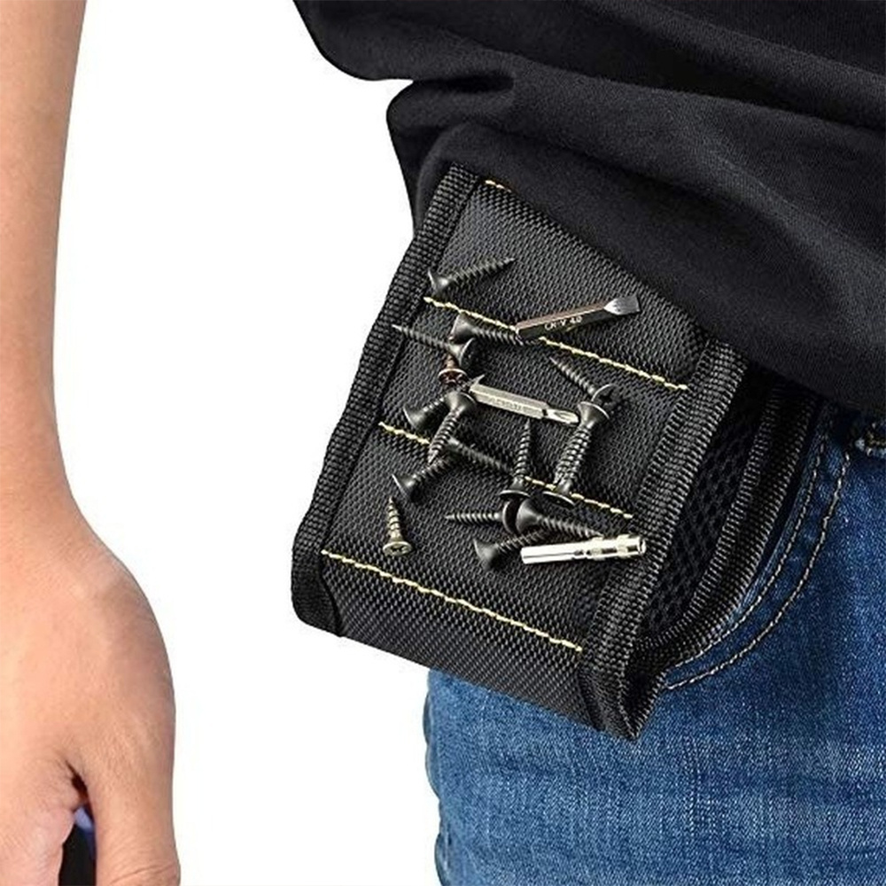 Woodworking Magnetic Wristband Portable Tool Bag Electrician Wrist Tool  Belt Screws Nails Drill Bits Holder Repair Tools - Temu