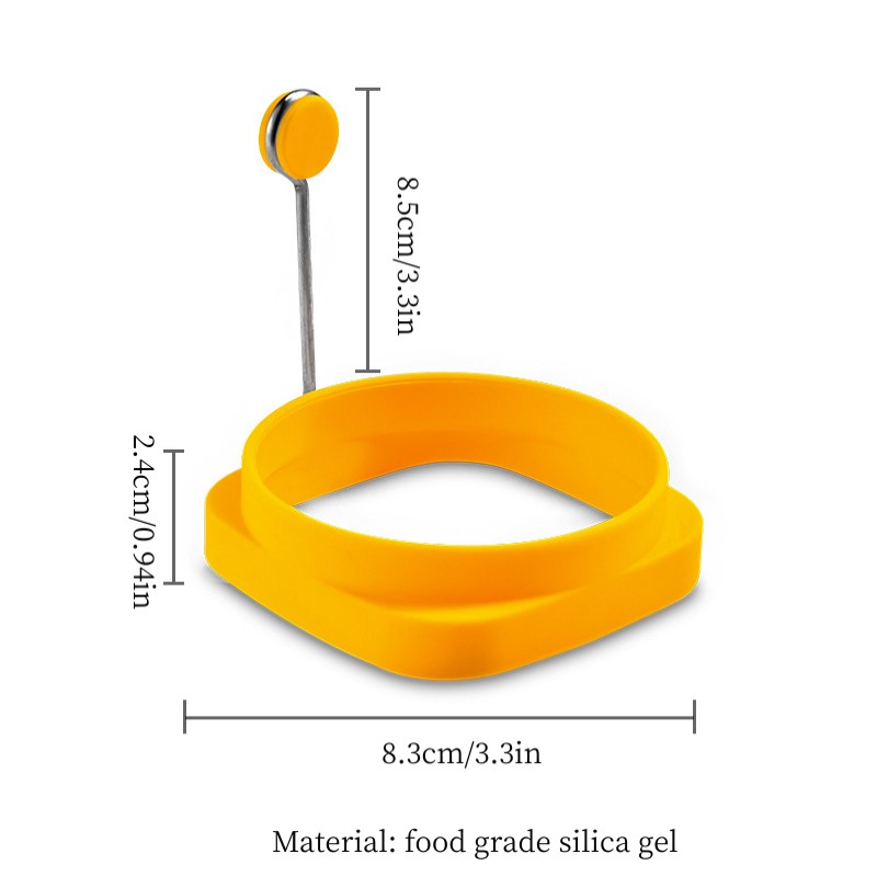 2 In 1 Egg Fryer Ring Square Round Design For Frying Food Grade Silica