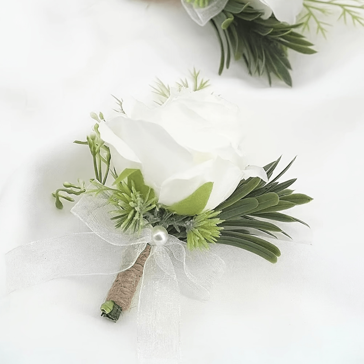 1pc stylish and elegant boutonniere for men perfect for weddings groomsmen anniversaries parties and proms artificial flowers for a timeless and effortless look
