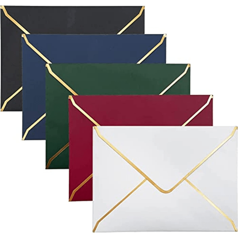 A7 Luxury Invitation Envelopes Gold Border Perfect 5x7 Cards - Temu