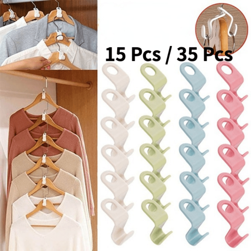 Clothes Hanger Connector Hooks, 50pcs Extra Large Size Space Saving Hanger Connector Hooks for Plastic Hangers Hooks, Closet Cascading Clothes Hangers