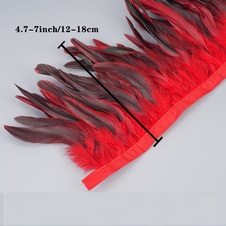 Natural Rooster Feathers Trim Ribbon Crafts Diy Wedding - Temu