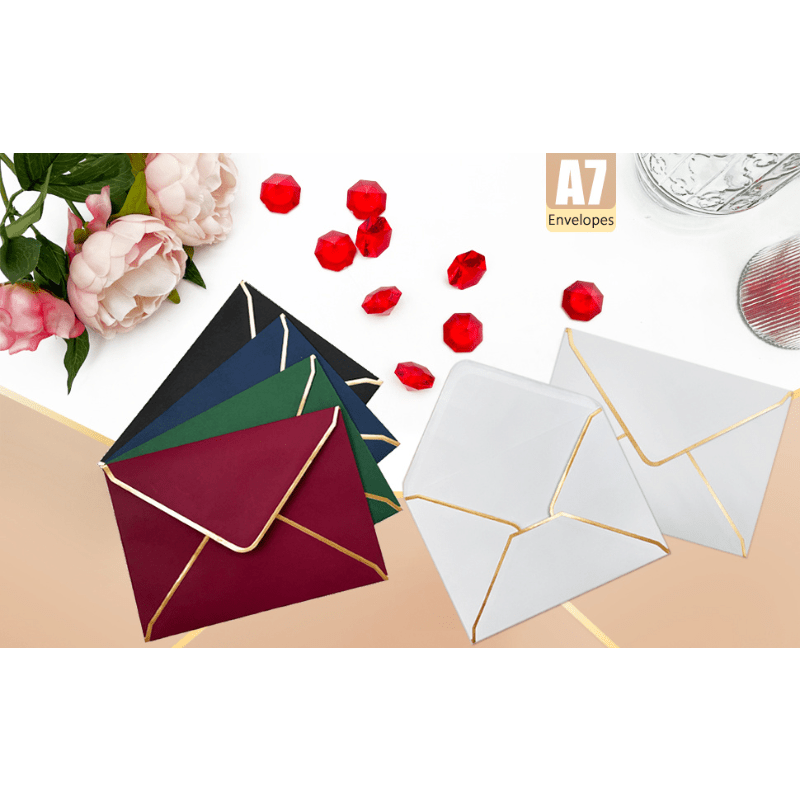 Christmas A7 Wedding Invitation Envelopes With V Flap Golden - Temu